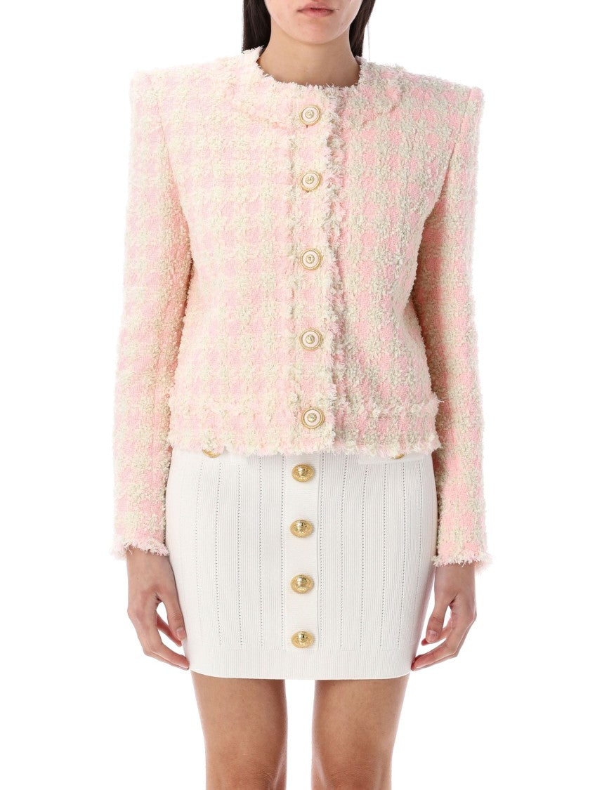 Balmain 5-Button Textured Tweed Jacket
