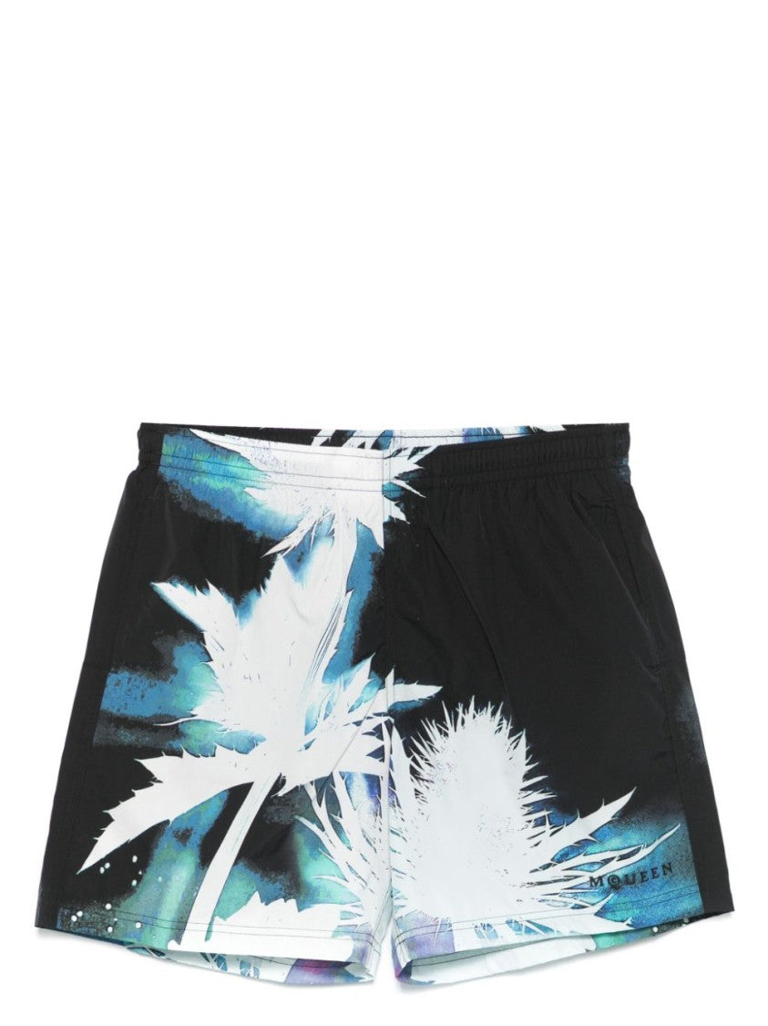 Alexander Mcqueen Black/Blue Swim Shorts
