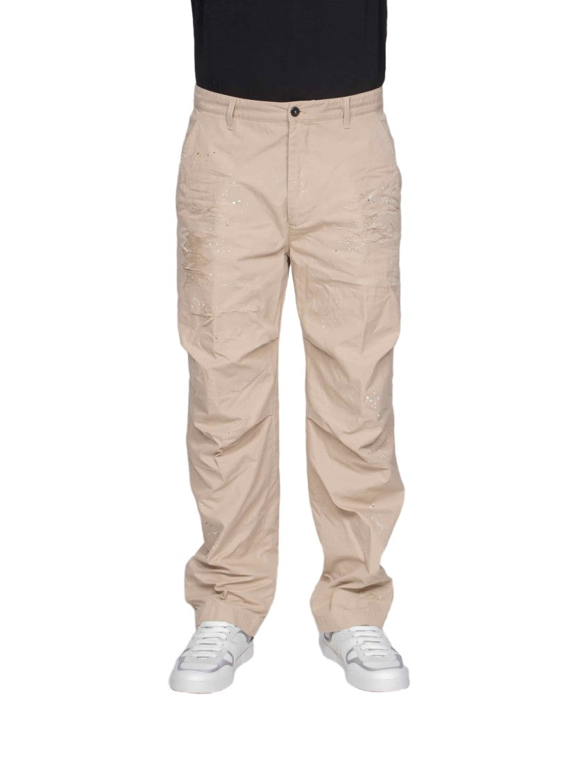 Dsquared2 Osaka Chino Pants With Relaxed Fit And Distressed Details