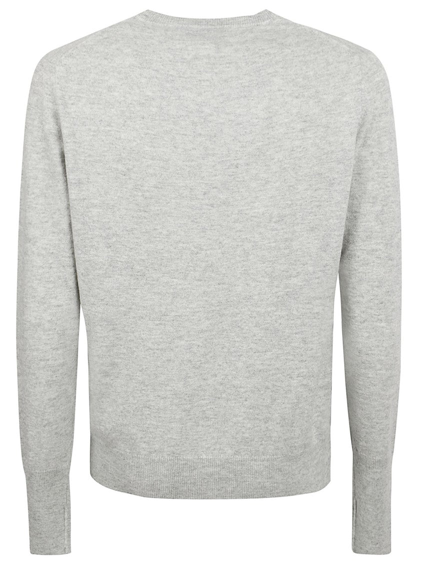 Ballantyne Argyle Pattern Grey Knit Sweater With Crew Neck