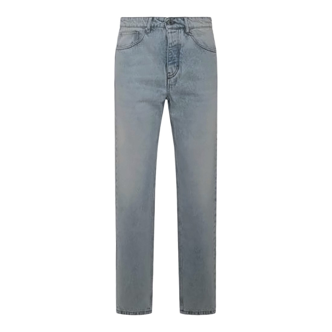 Ami Paris Straight-Leg Light Blue Denim Pants