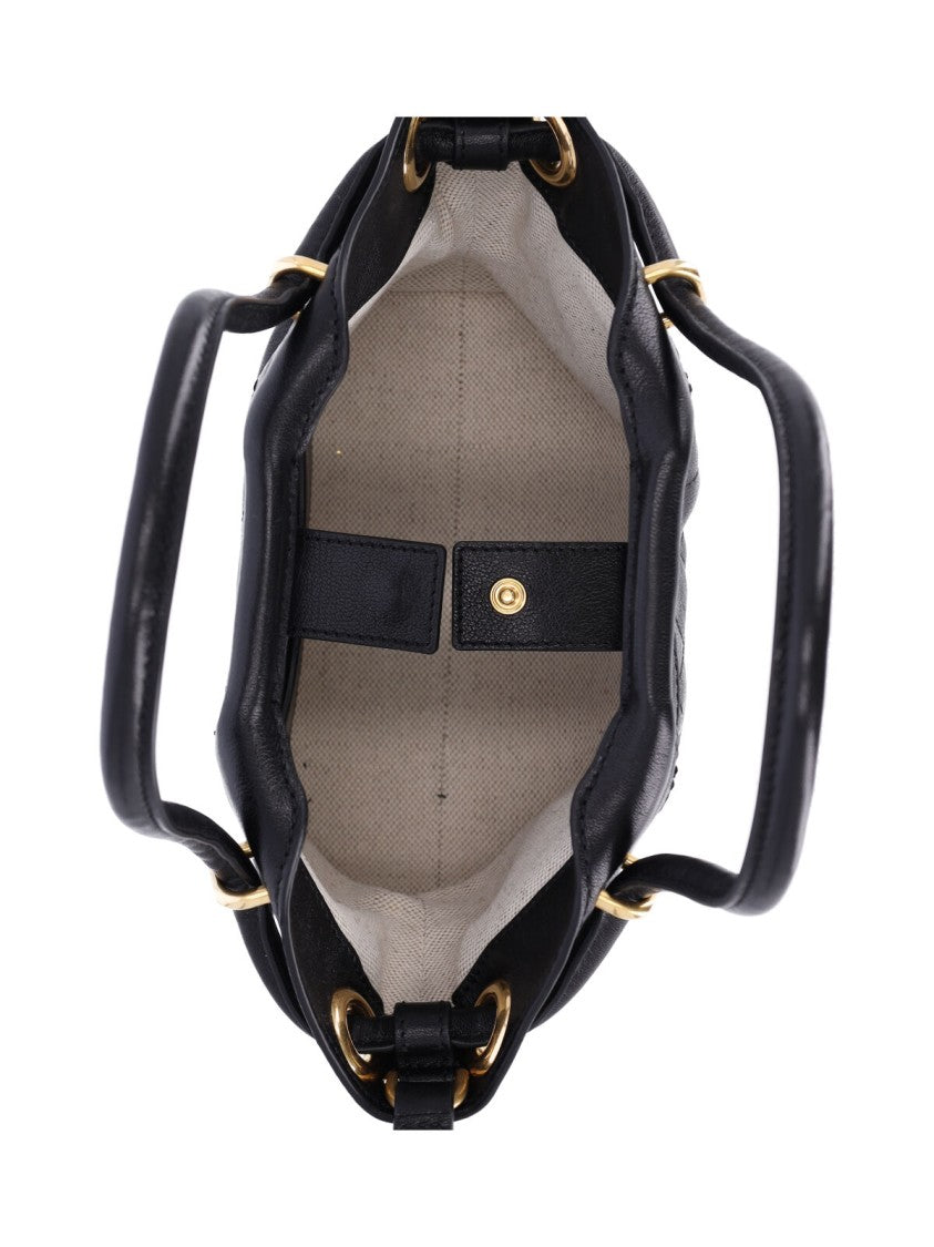 Balmain Black Lambskin Small Tote Bag