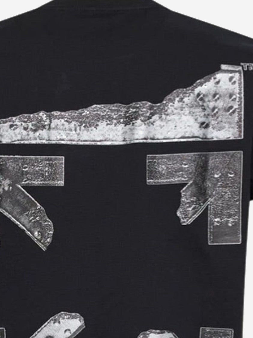 Off-White Contrast Logo Print Black Cotton T-Shirt