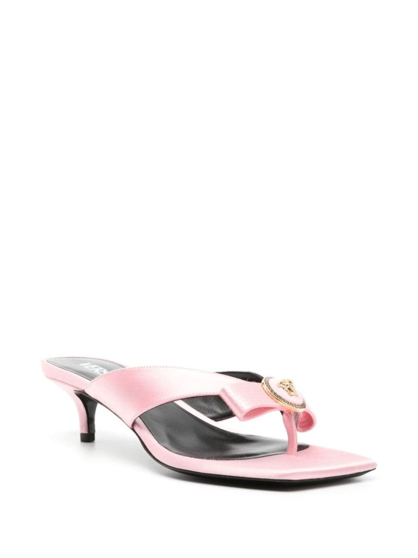 Versace Rose Pink Satin Sandals