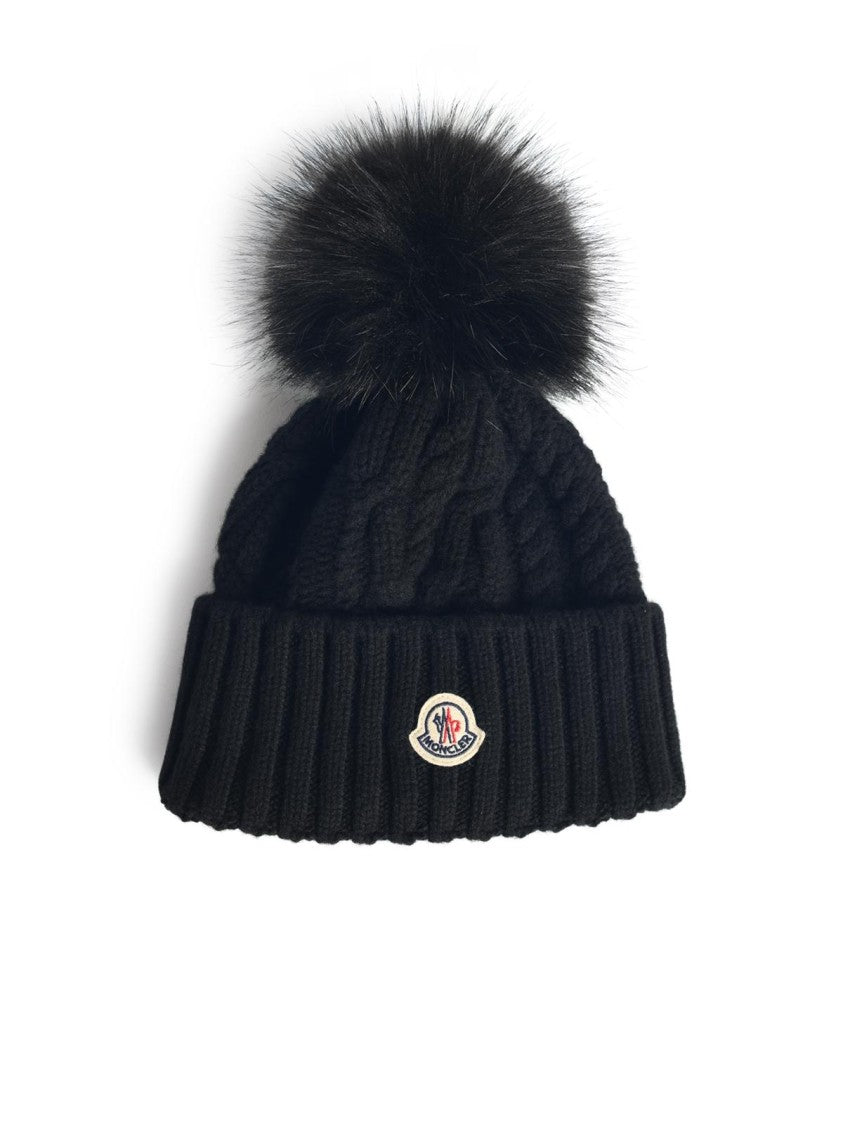 Moncler Virgin Wool And Black Cashmere Beanie