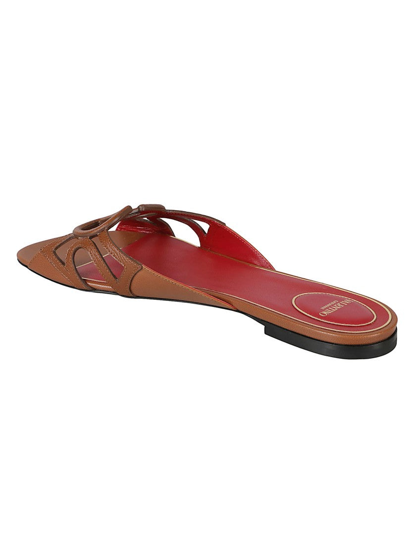 Valentino Garavani Cut-Out Open-Toe Leather Sandals