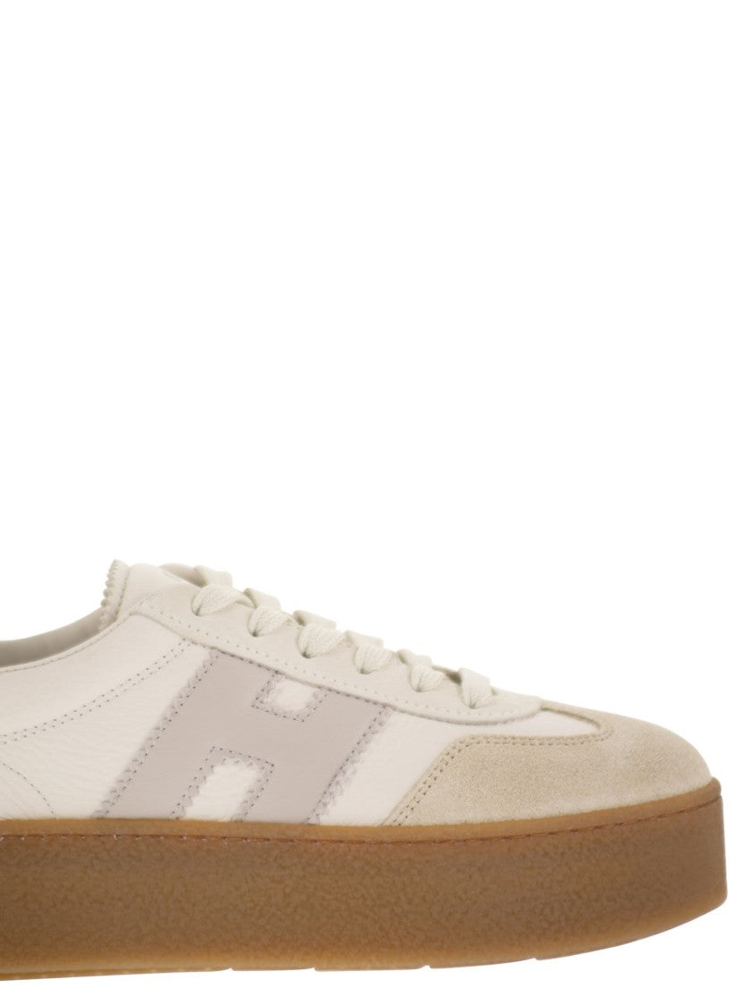 Hogan Leather And Suede Trainers With Platform Sole