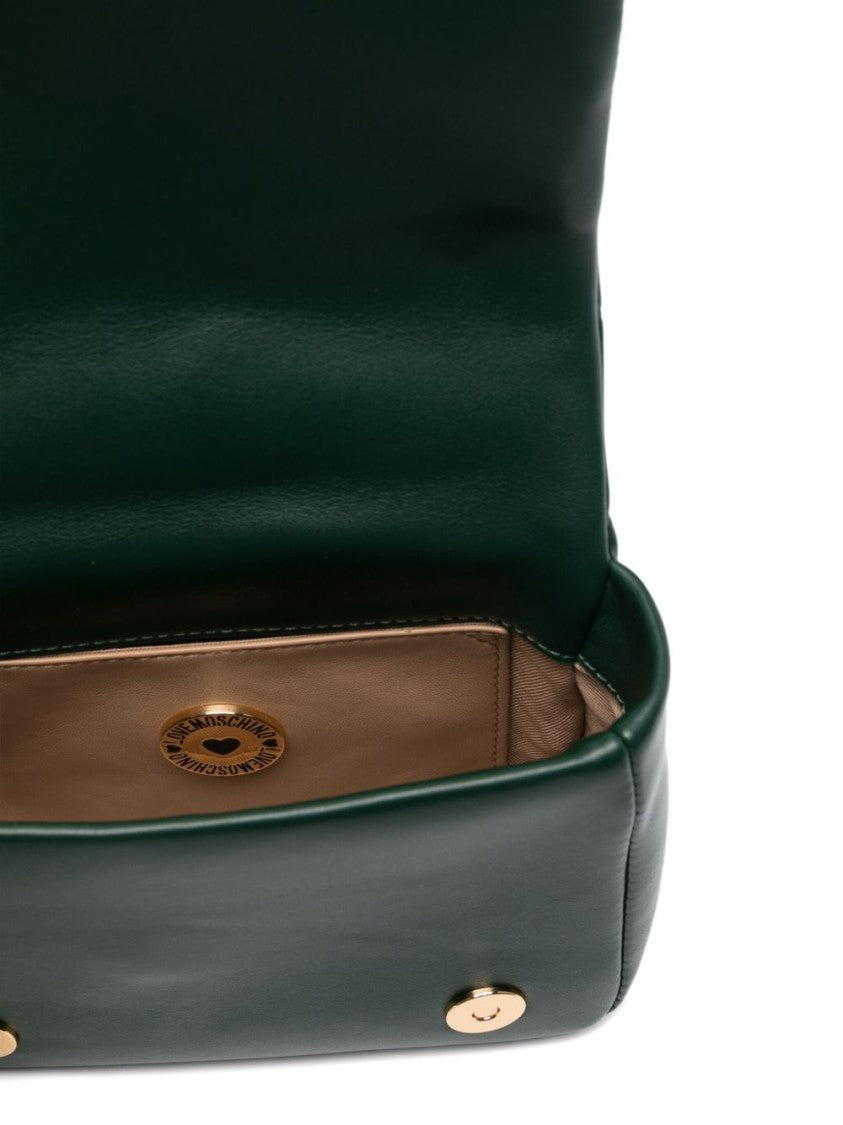 Love Moschino Quilted Green Shoulder Bag