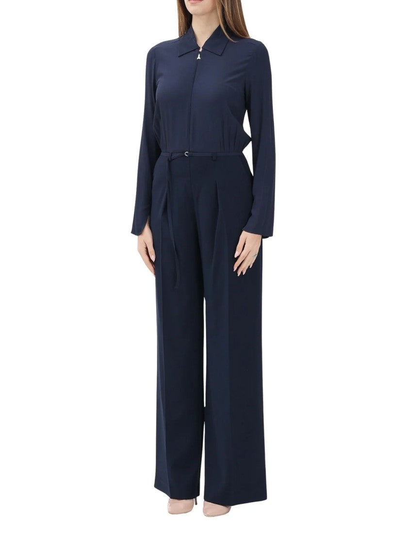 Patrizia Pepe Blue Polyester Elastane Elegant Jumpsuit