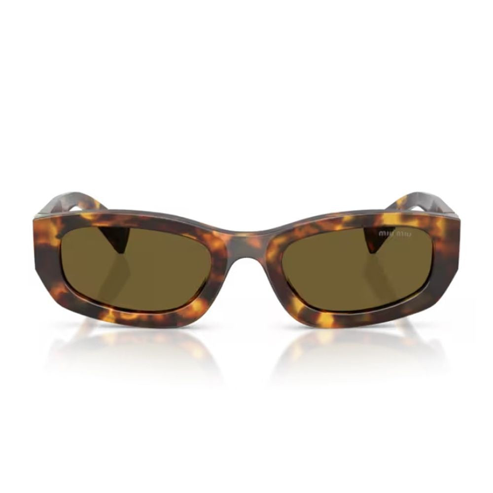 Miu Miu 0Mu B04s Miu Glimpse Rectangular Honey-Havana Sunglasses
