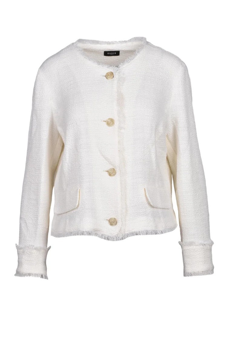 Emme By Marella Dindi Cotton Linen Polyester Elastane Women Jacket