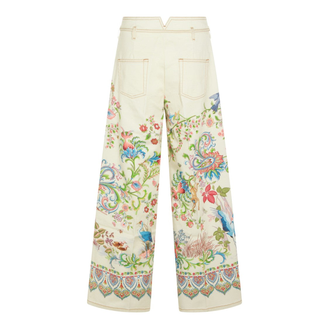 Etro Multicolor Floral Print Wide-Leg Jeans