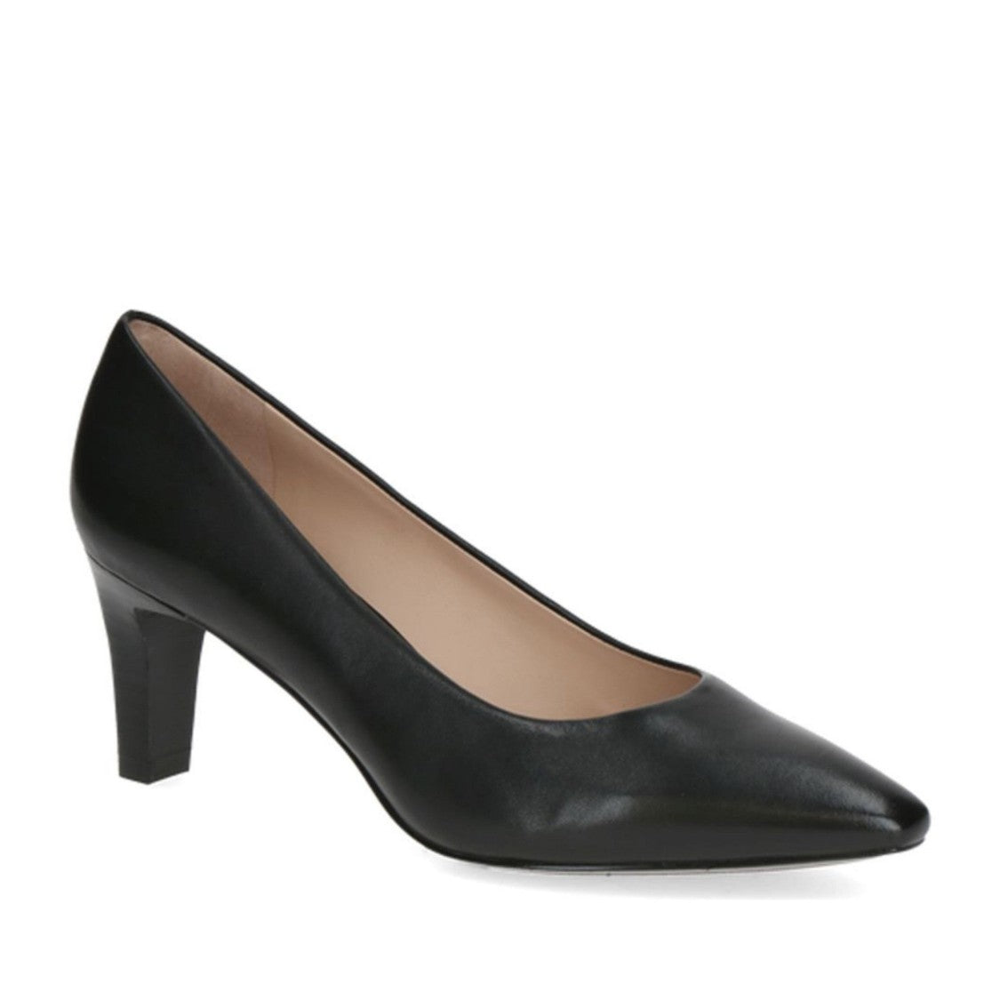 Peter Kaiser Black Pointed Toe Elevated Heel Smooth Leather Dress Pumps