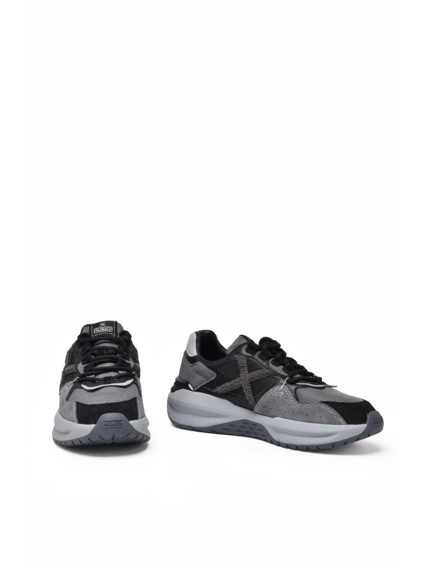Munich Grey Mesh Panel Sneakers
