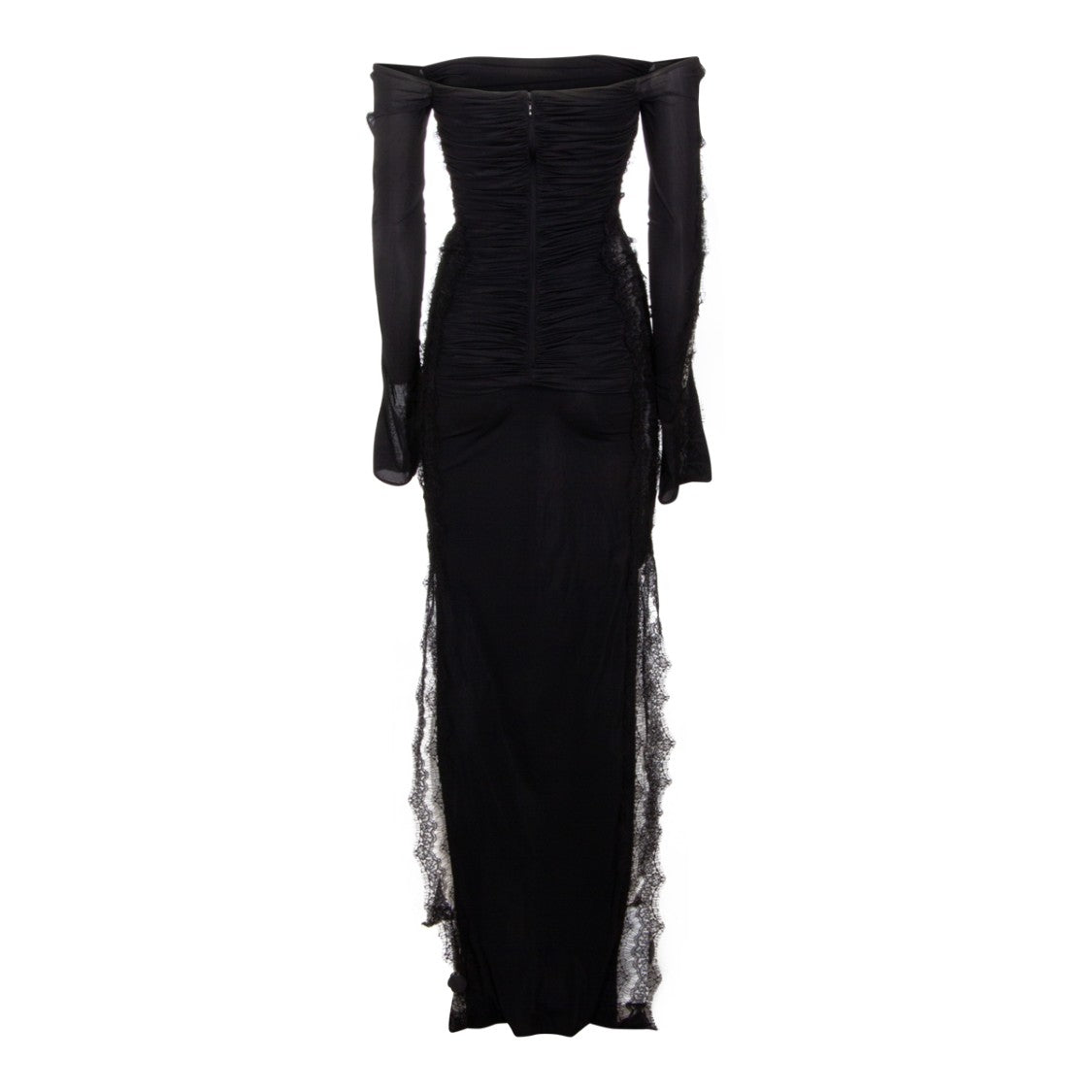 Blumarine Maxi Dress With Sheer Lace Panels