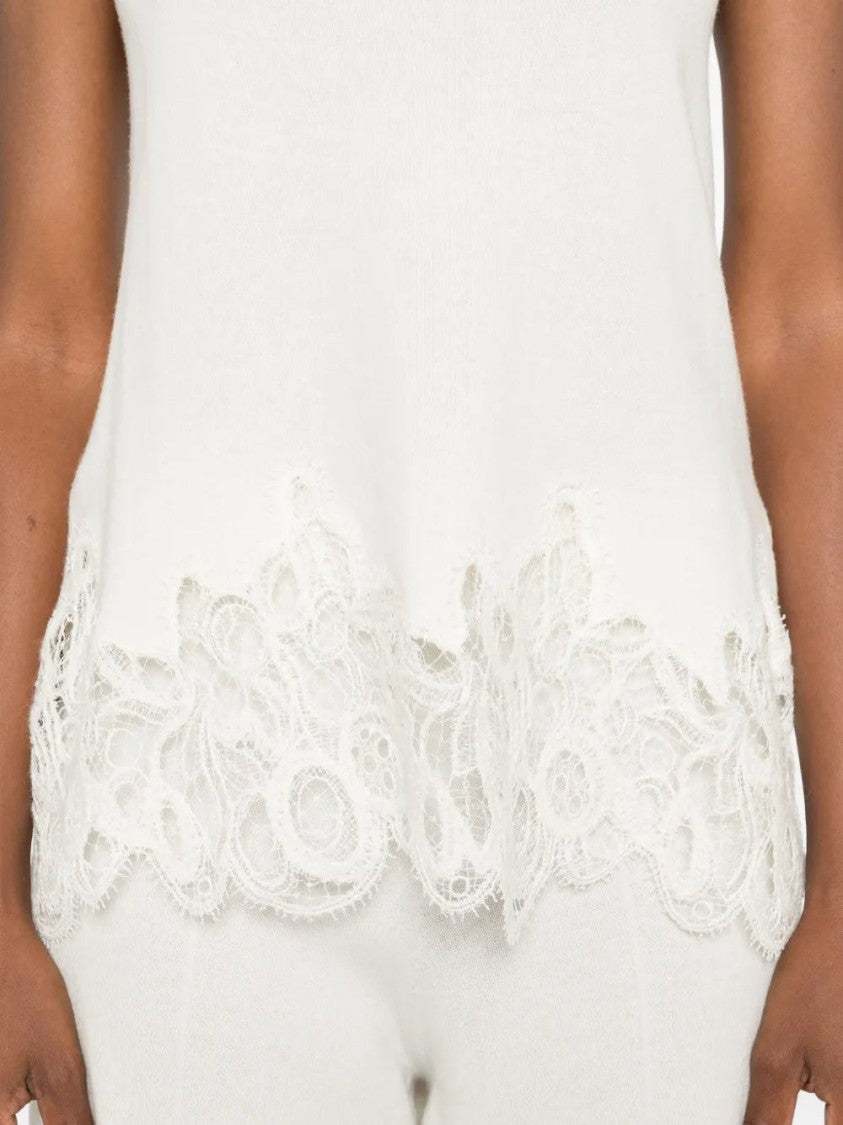 Fabiana Filippi Lace-Trimmed Top
