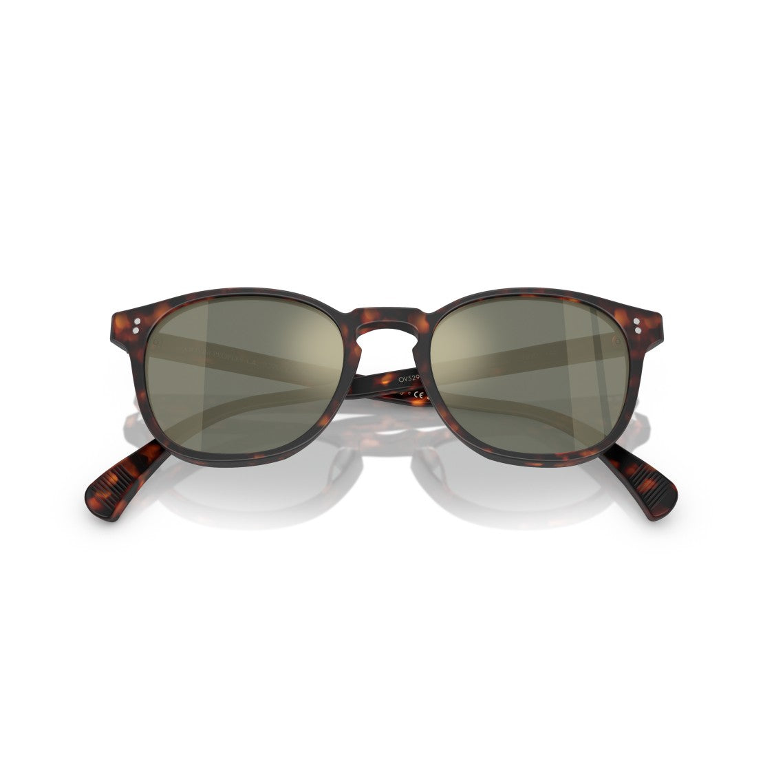Oliver Peoples 0Ov5298su Classic Round Frame Tortoiseshell Sunglasses With Reflective Lenses