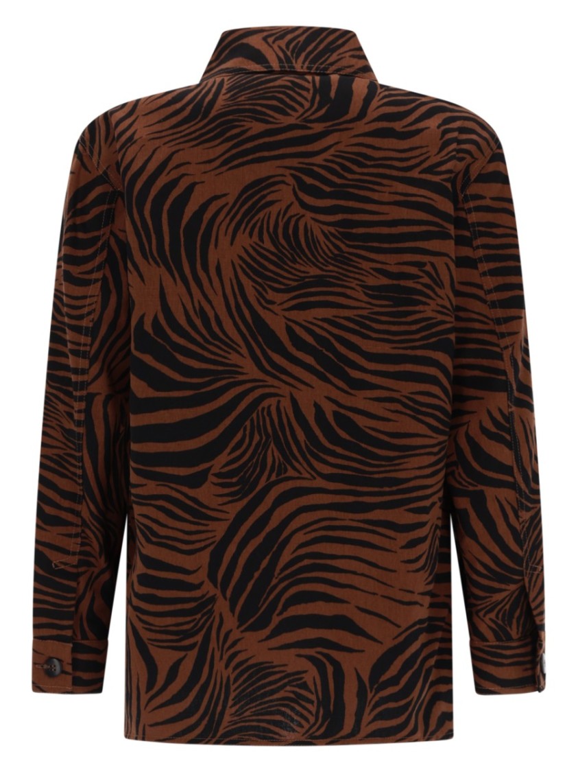 Max Mara Panino Zebra-Inspired Cotton-Linen Shirt