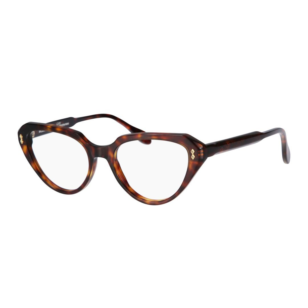 Kador Lola Glamour Cat-Eye Tortoiseshell Eyeglasses With Gold Accents