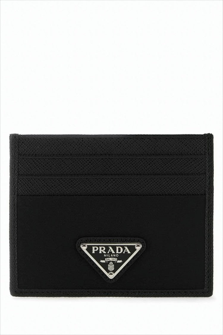 Prada Minimalist Black Leather And Nylon Wallet