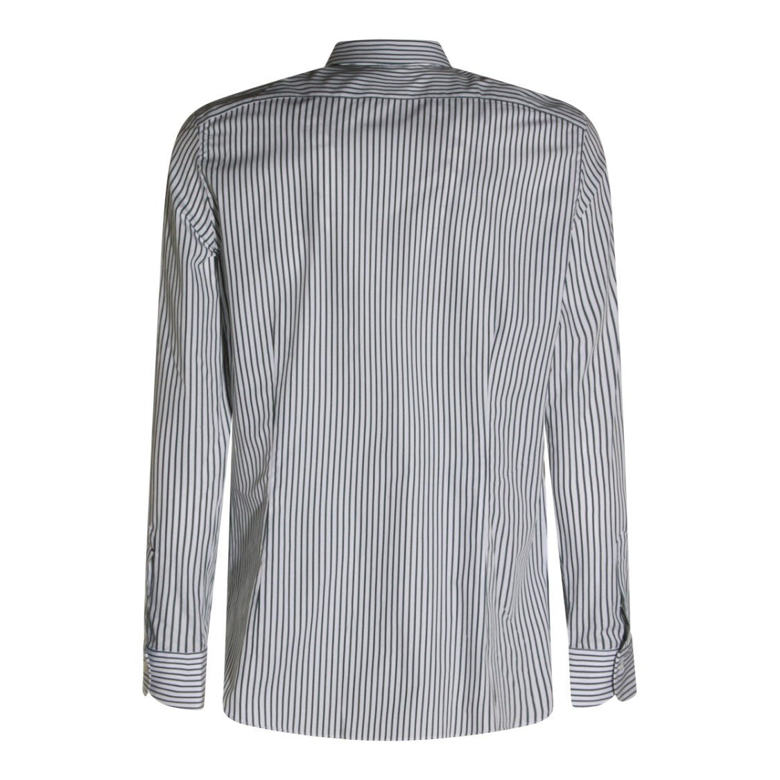 Mazzarelli Long Sleeve Casual Shirt With Vertical Stripes And Contrasting Cuffs