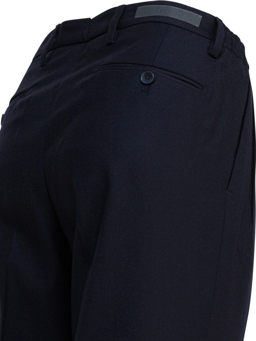 Briglia Tapered Black Trousers With Pleated Detailing
