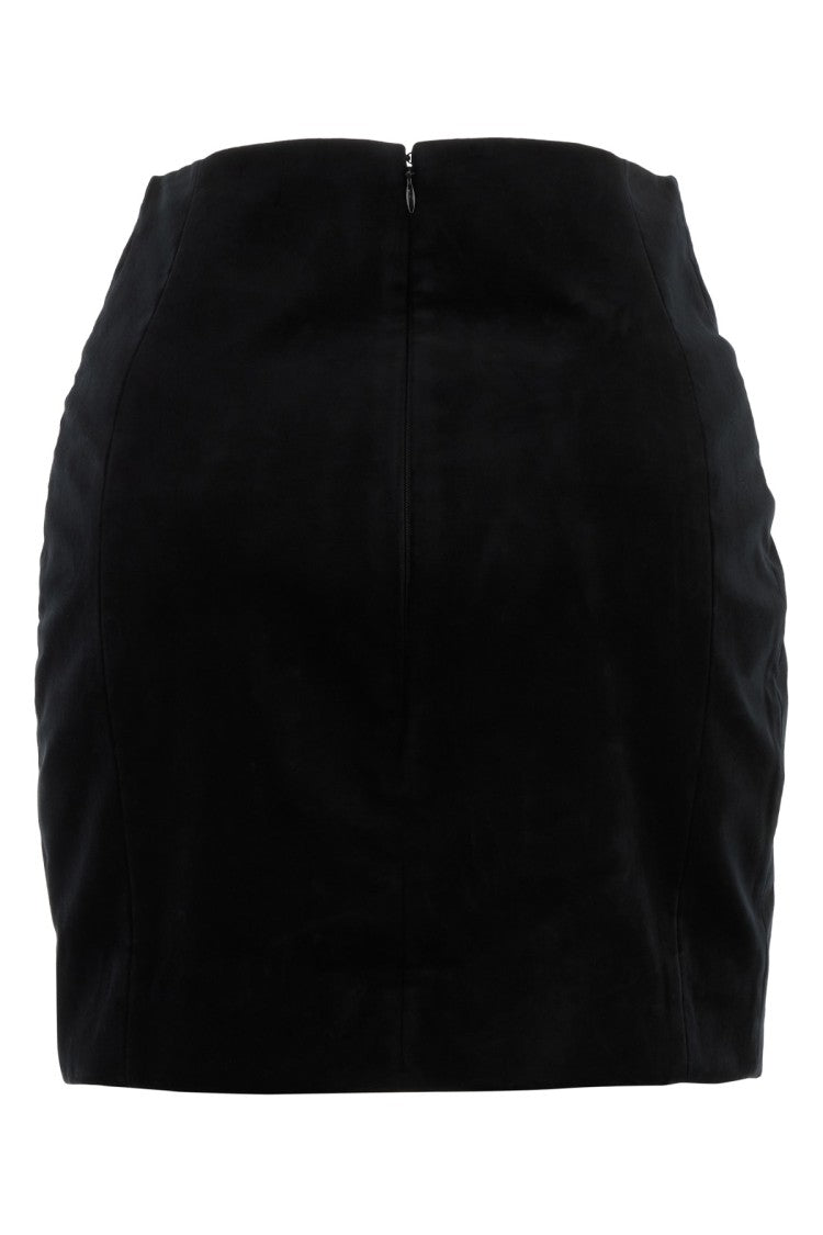 Balmain Fitted Black Skirt With Unique Wrap Design