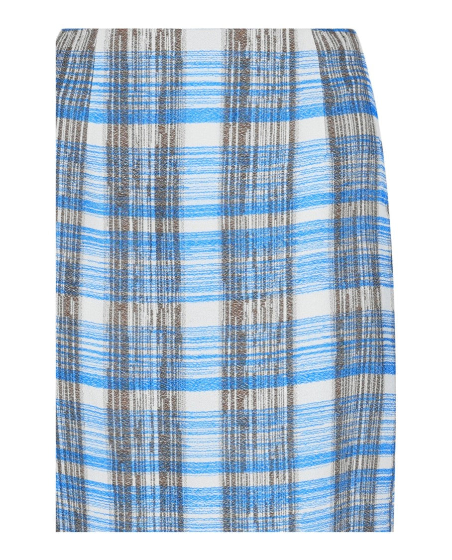 Ferragamo Plaid Print Maxi Skirt With Vented Hem