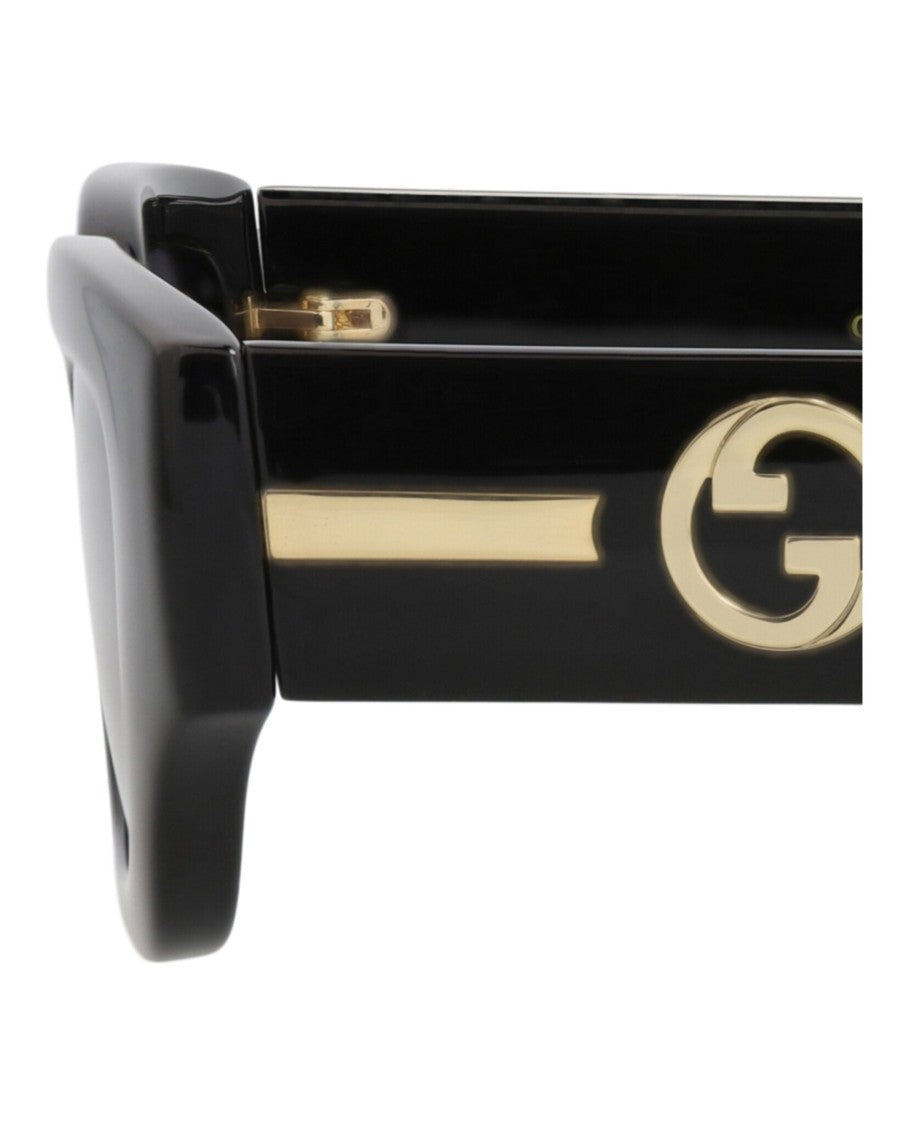 Gucci Cat Eye-Frame Injection Sunglasses With Gold Accents