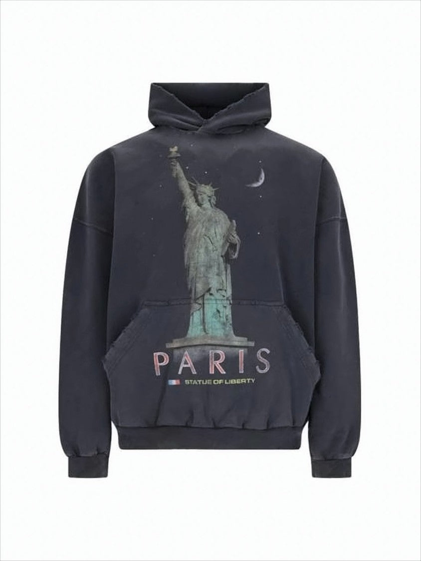 Balenciaga Relaxed-Fit Black Hoodie