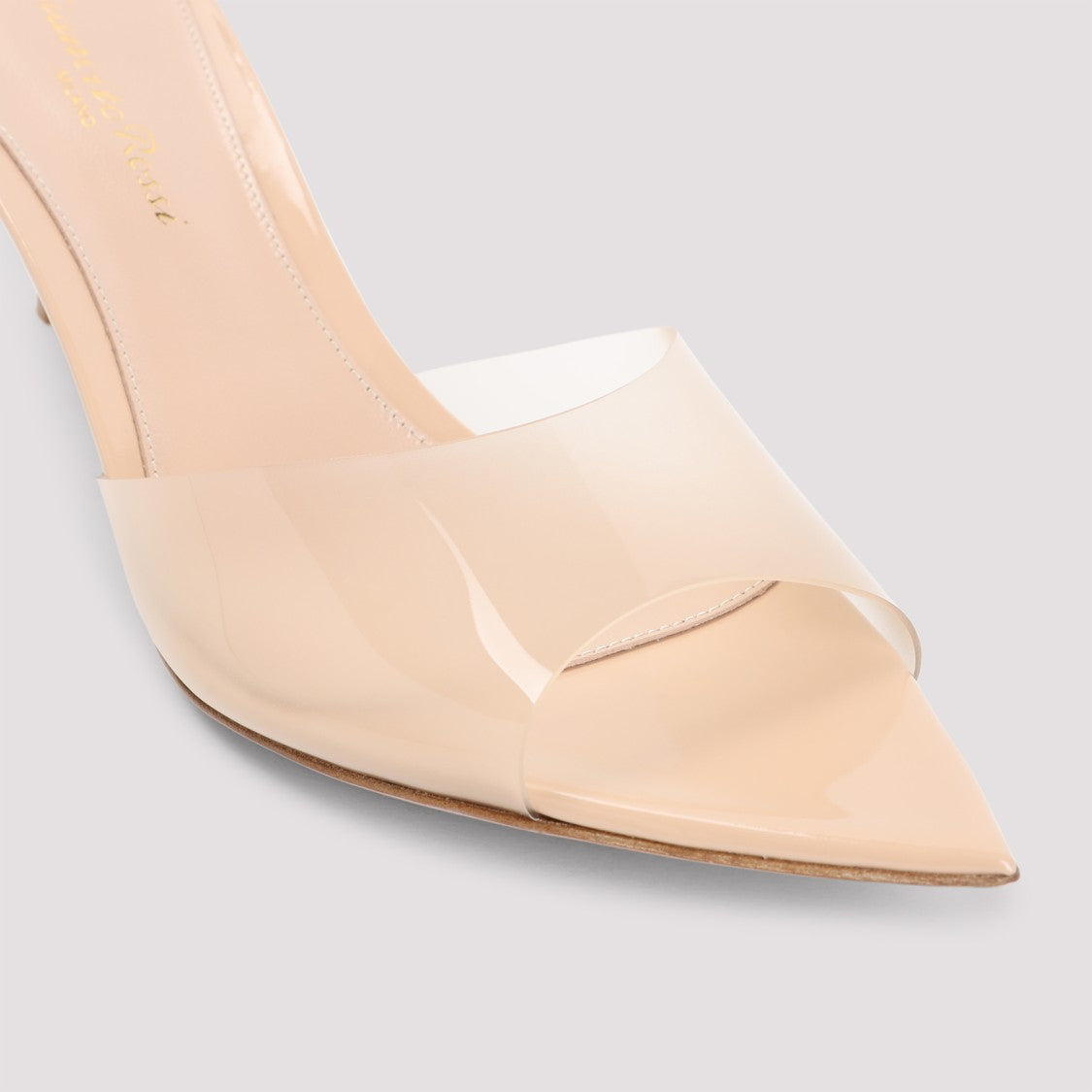 Gianvito Rossi Elle 55 Nude Patent Leather Mules