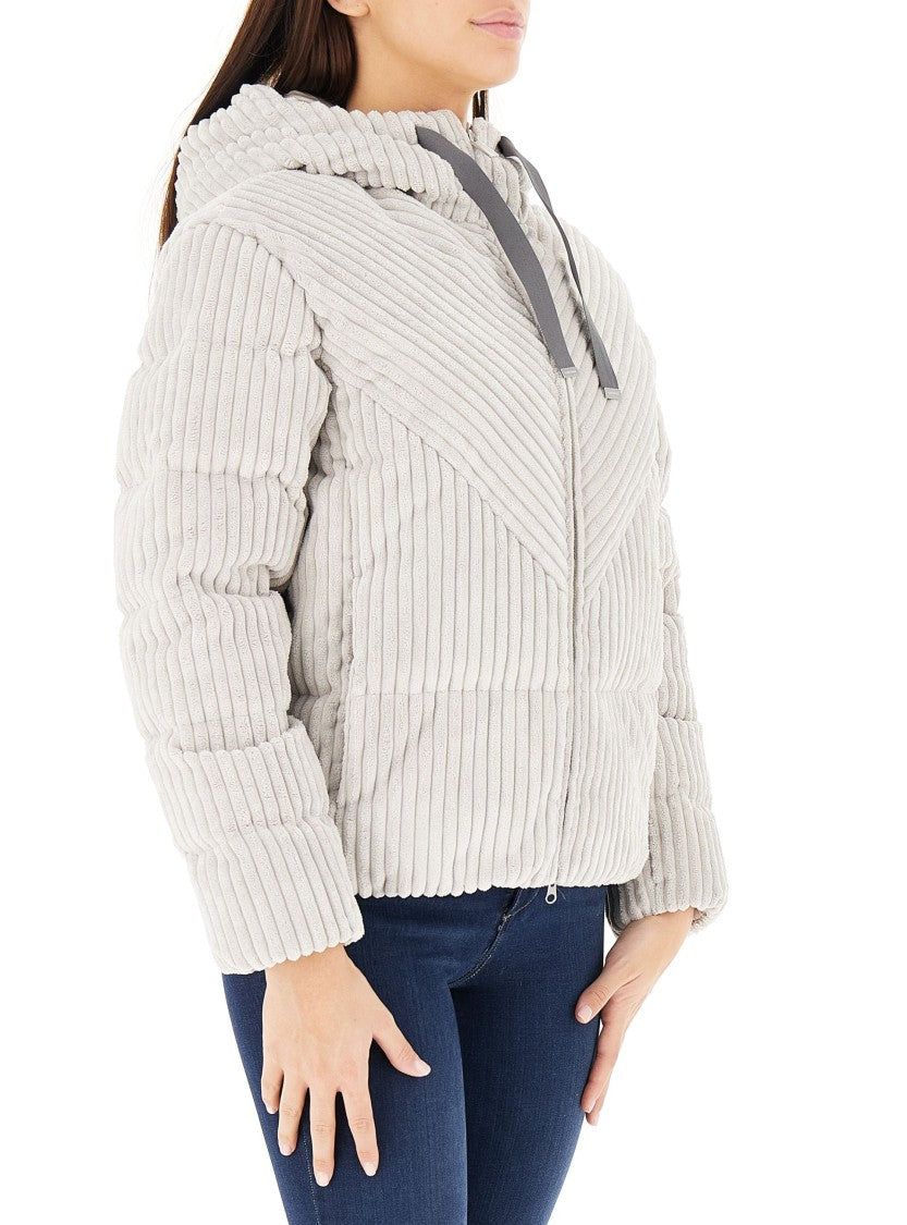 Colmar Originals Ribbed Velvet Hooded Puffer