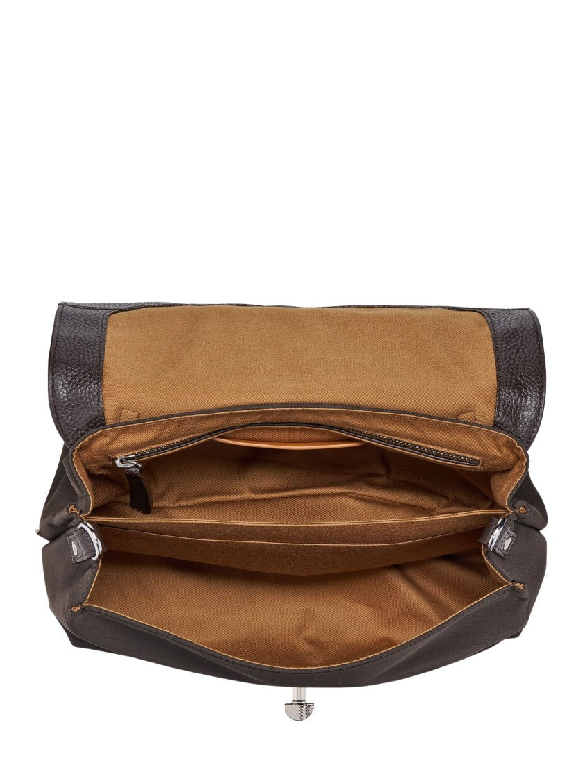 Zanellato Brown Silver-Tone Turn-Lock Shoulder Bag