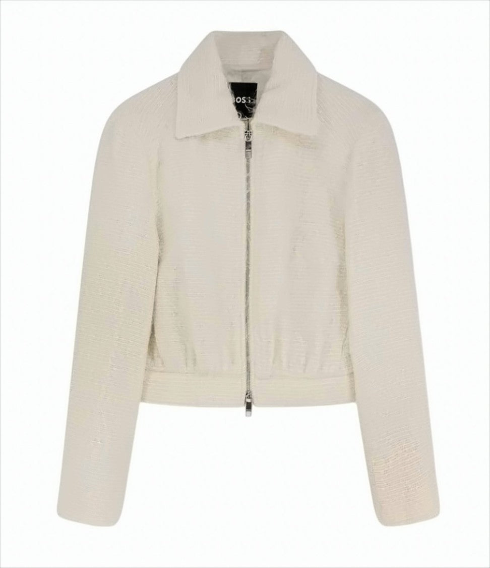 Boss Textured Jacket With Double Zip Closure