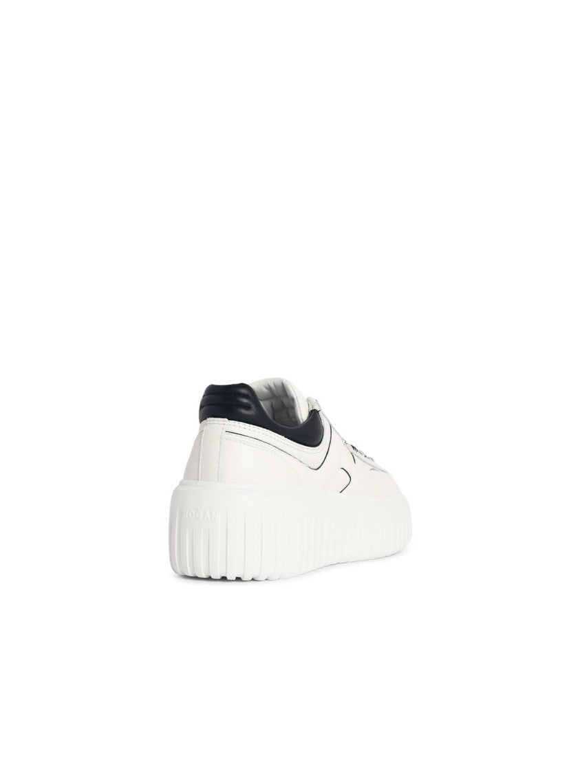 Hogan 'H-Stripes' White Leather Sneakers