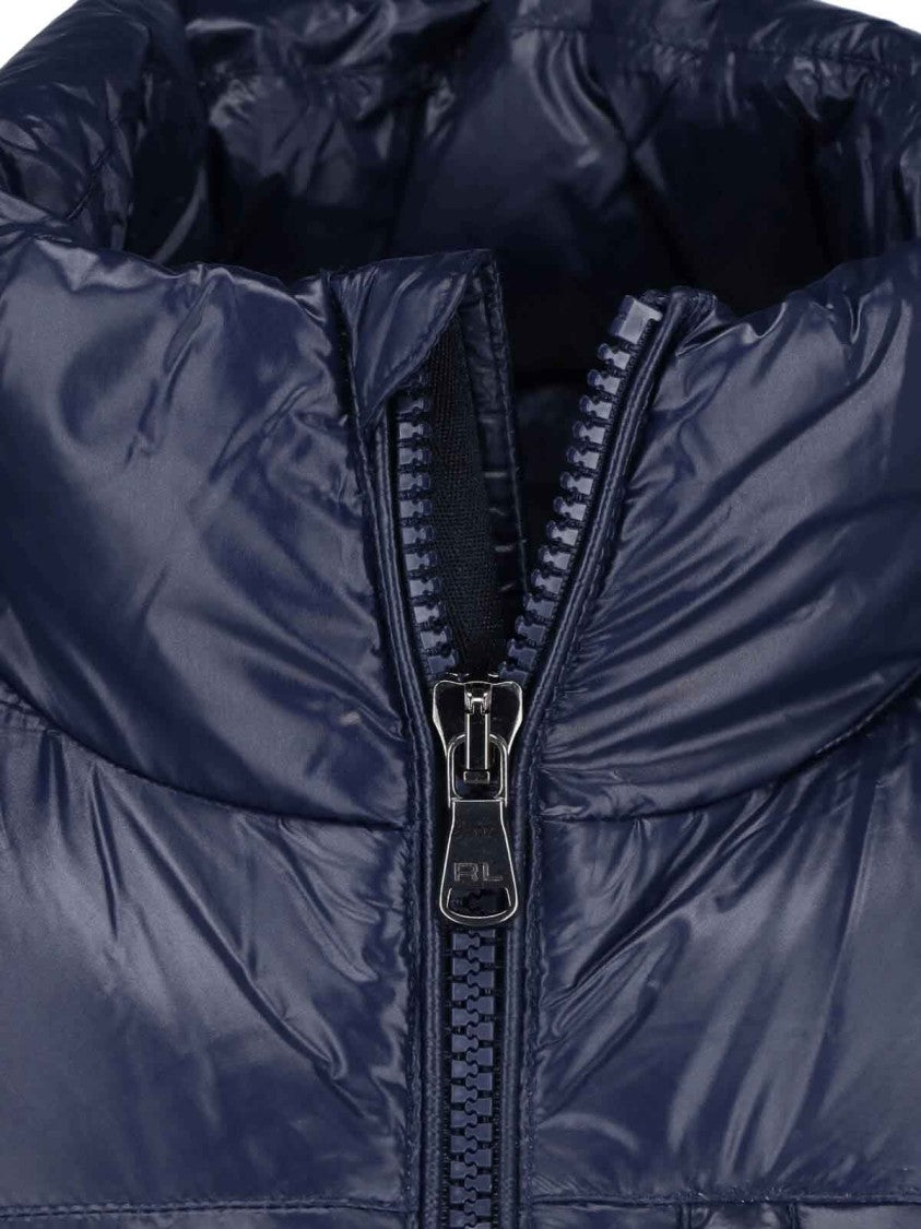 Polo Ralph Lauren Blue Quilted Padded High-Neck Vest