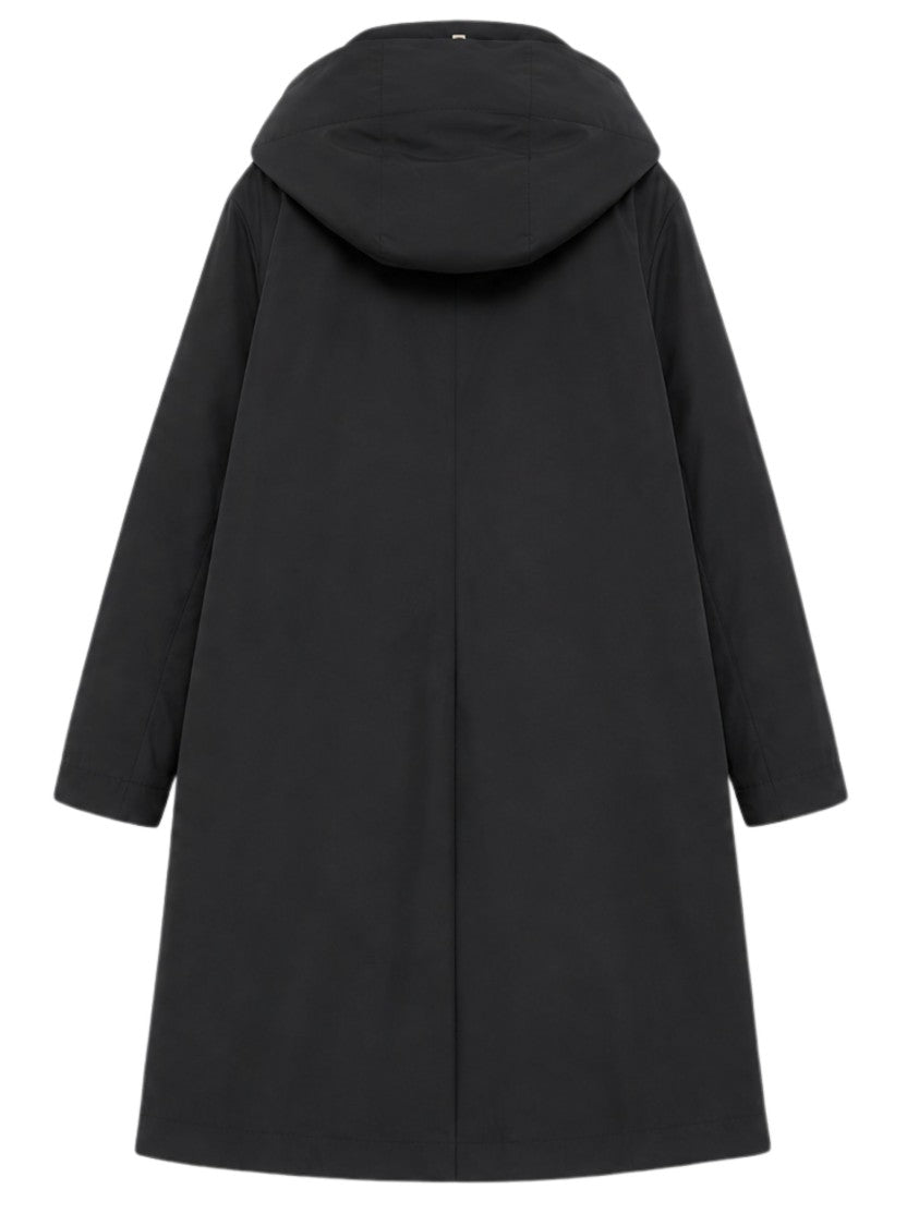 Herno Black Layered Long Coat