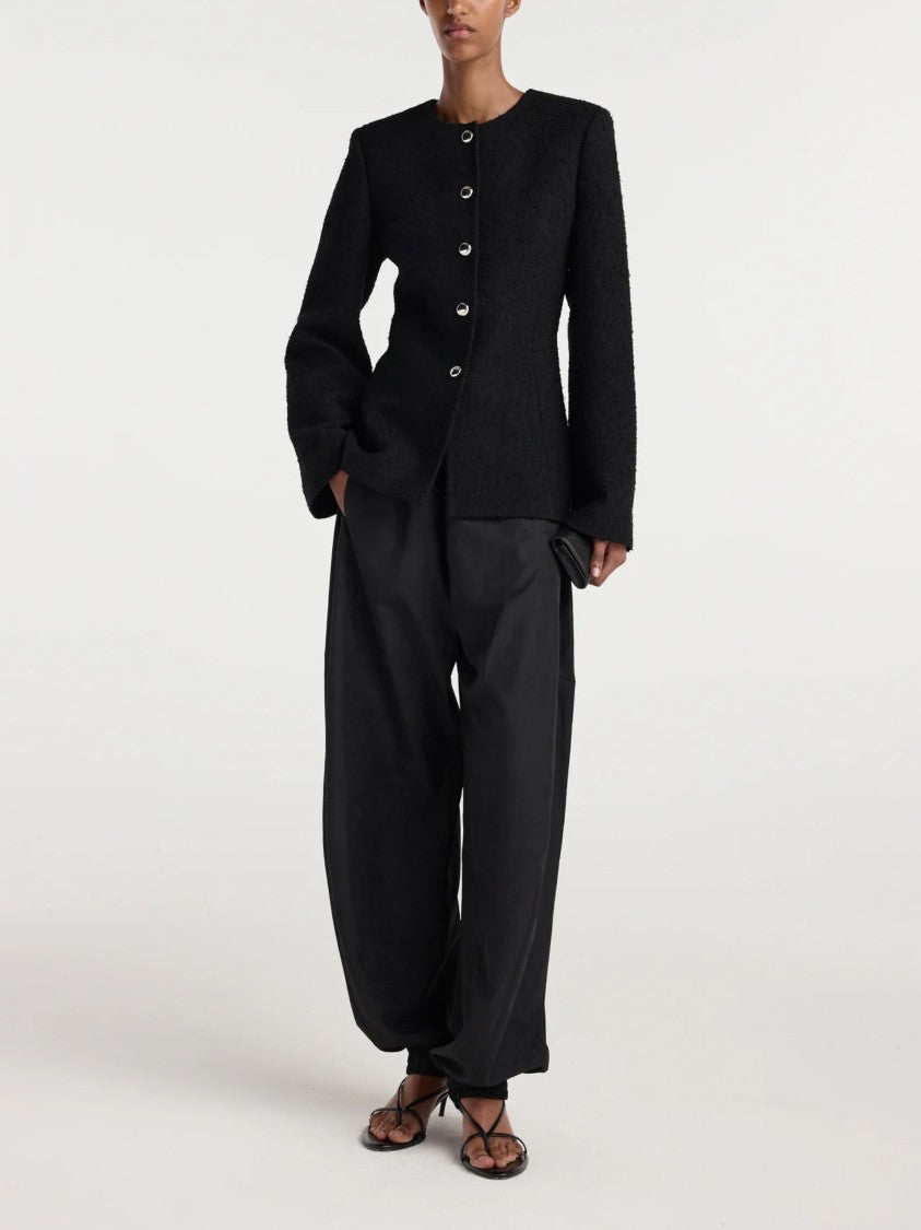 Róhe Black Bouclé Wool Shaped Blazer