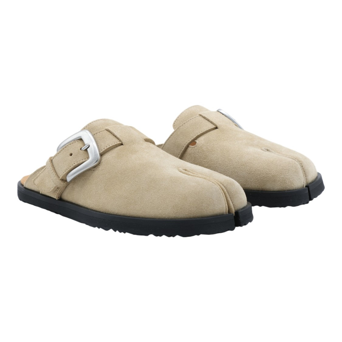 Maison Margiela Slip-On Suede Mules With Distinctive Split Toe Design