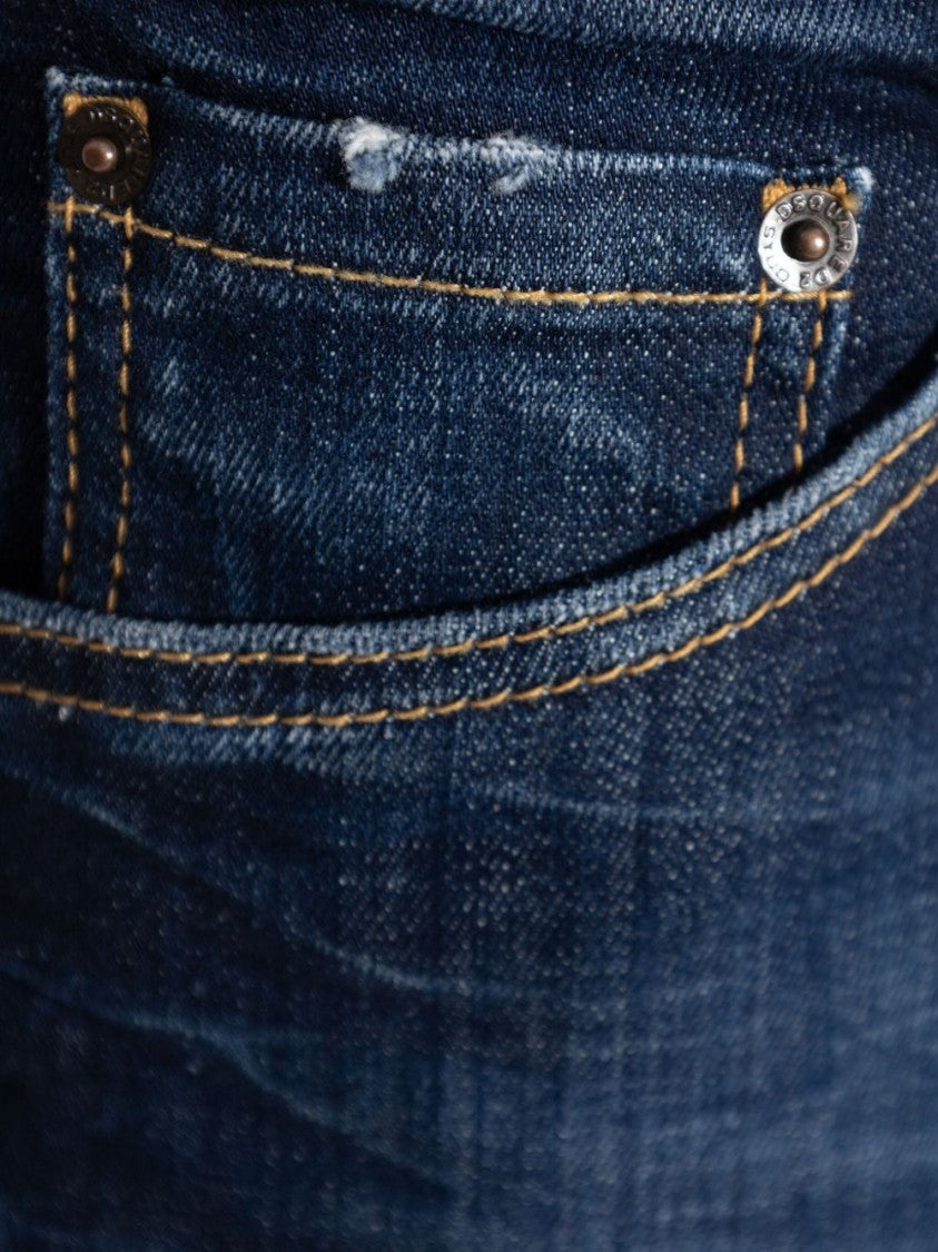Dsquared2 Indigo Blue Jeans With Five Pocket Design