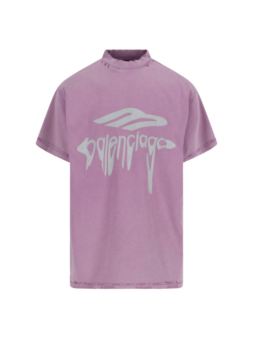 Balenciaga "3B Liquefied" T-Shirt – Purple