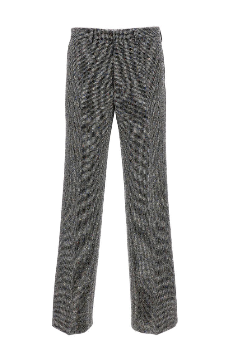 Dries Van Noten Donegal Pattern Wool-Blend Wide-Leg Straight-Leg Pants