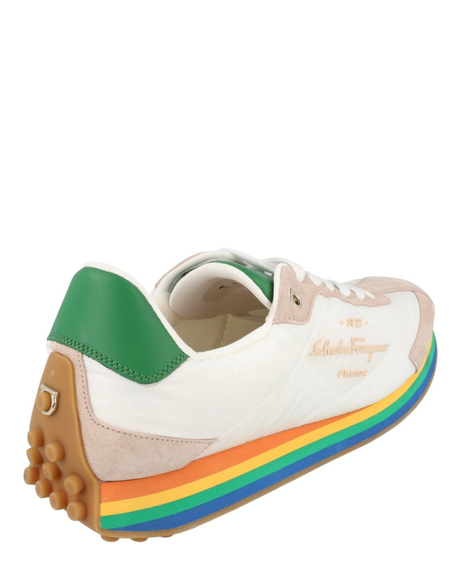 Ferragamo Iggy Mixed Media Sneakers
