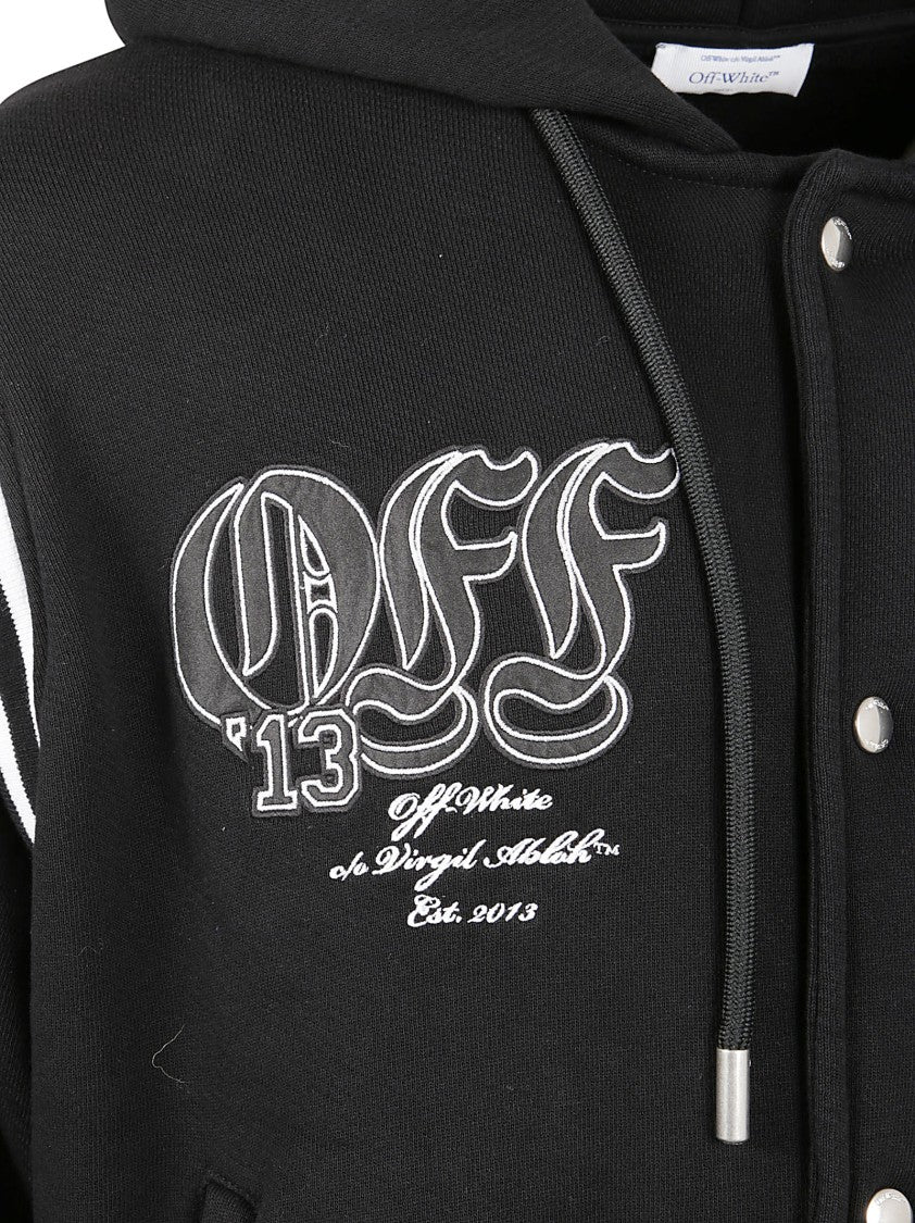 Off-White Oversized Black Cotton Jersey Hoodie