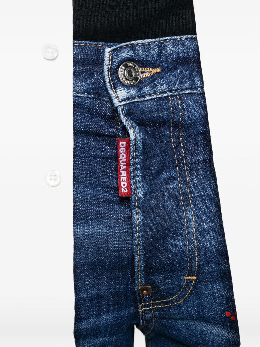 Dsquared2 Slim Fit Distressed Paint Splatter Jeans