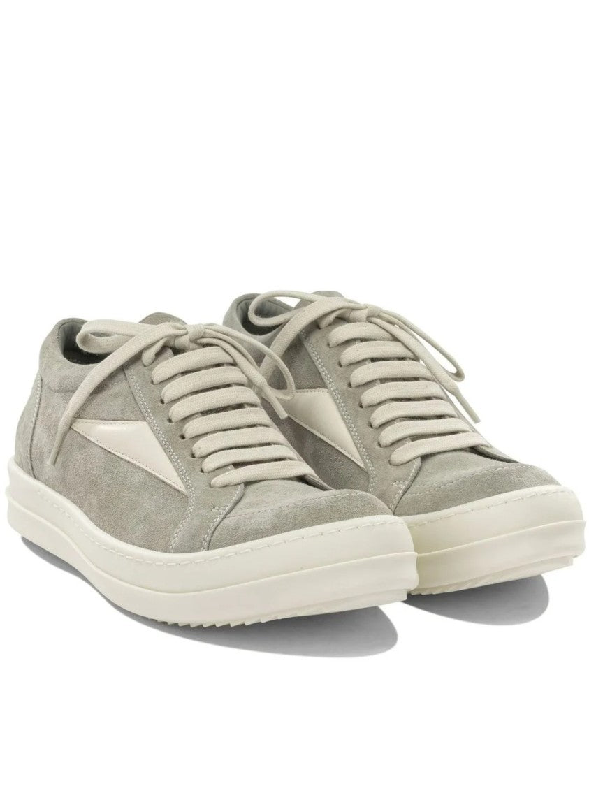 Rick Owens Low-Top Suede Sneakers With Contrasting Stripe
