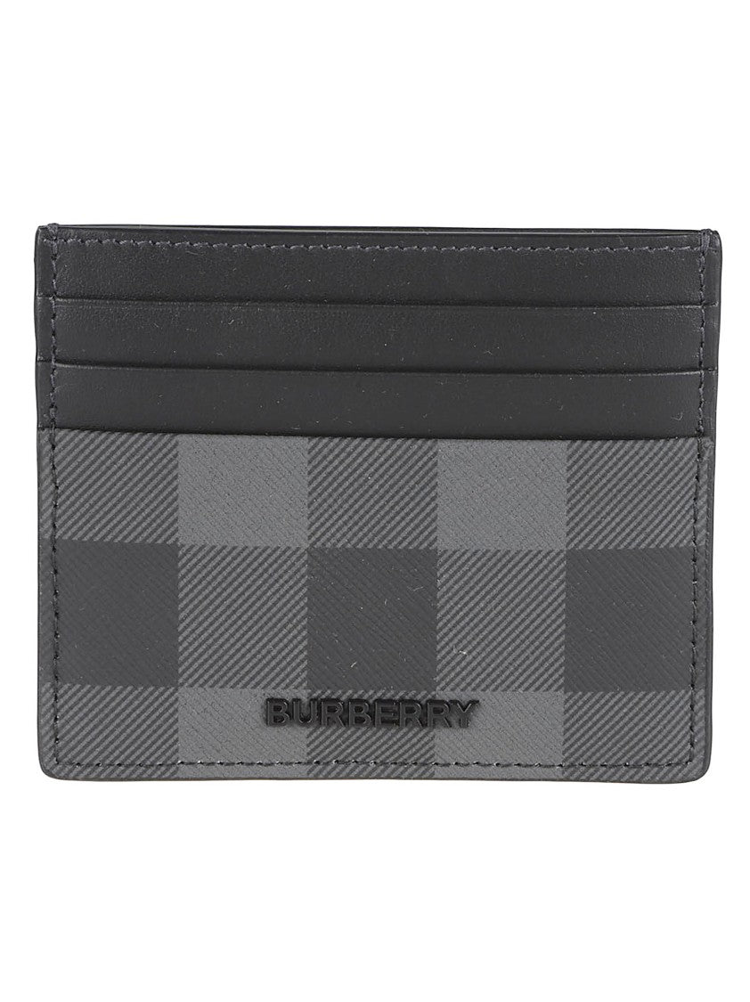 Burberry Checkered Cardholder With Tonal Logo And Refined Stitching