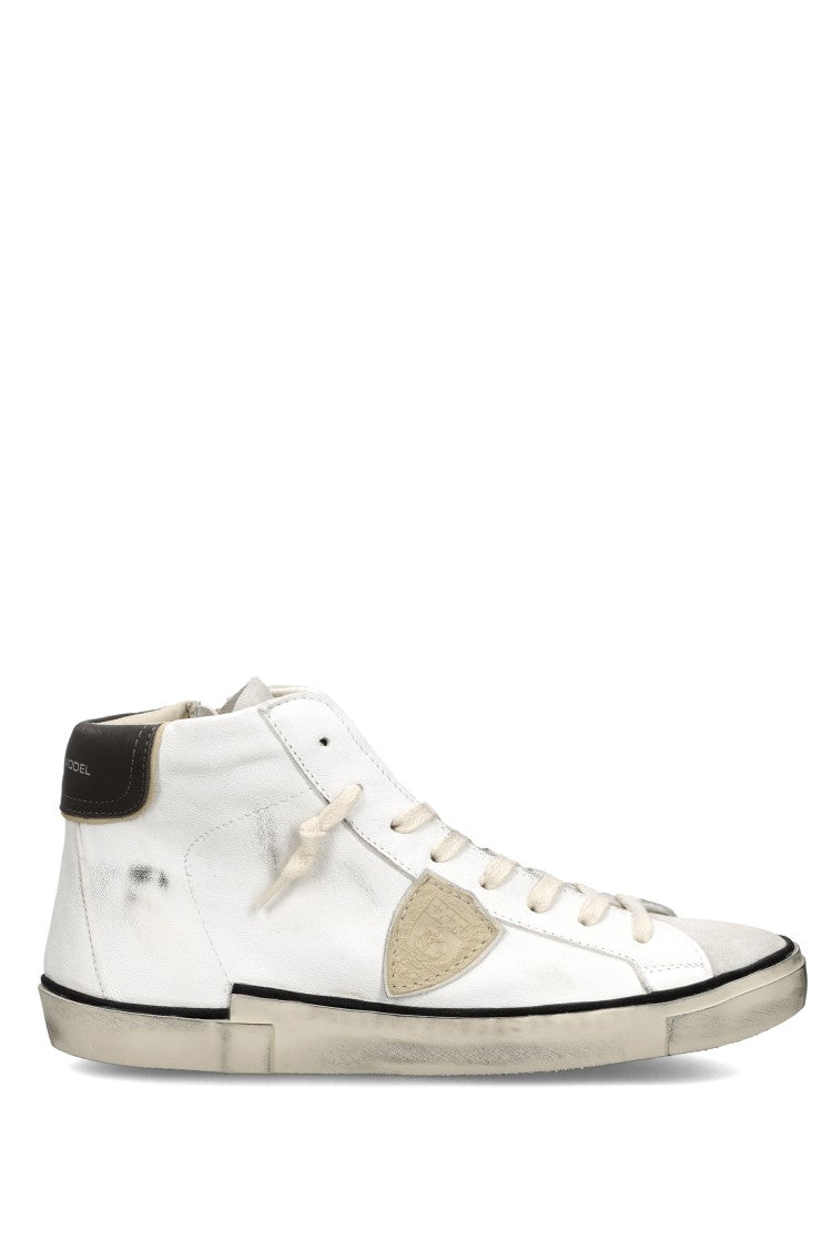 Philippe Model Mid Leather And Suede Sneakers