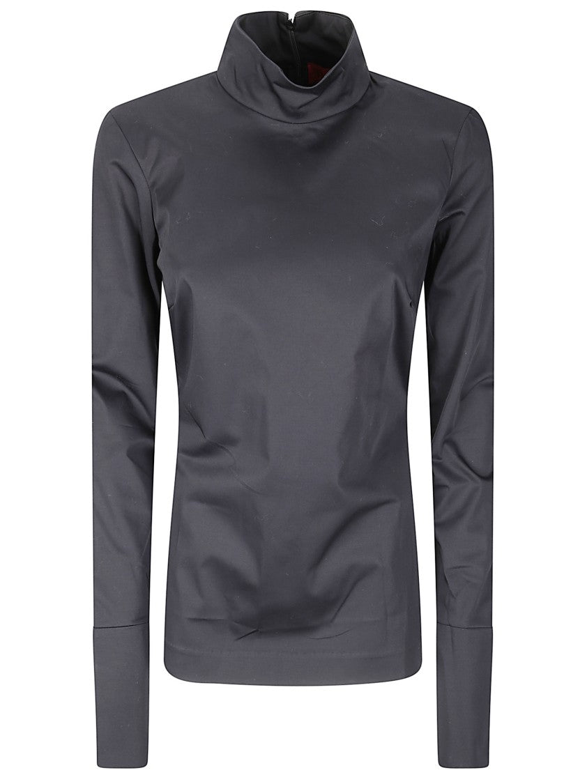 The Latest Fitted Long-Sleeve Poplin Shirt With Turtleneck