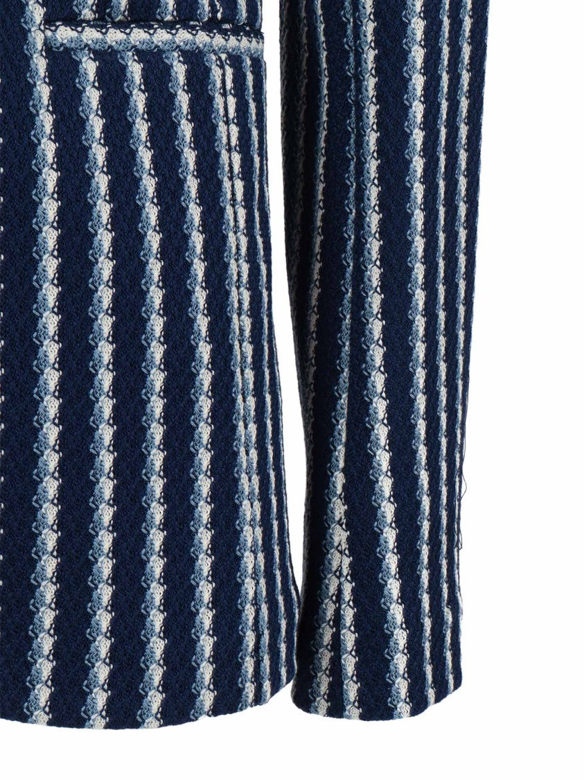 Circolo 1901 Long Textured Vertical Stripe Slim Jacket